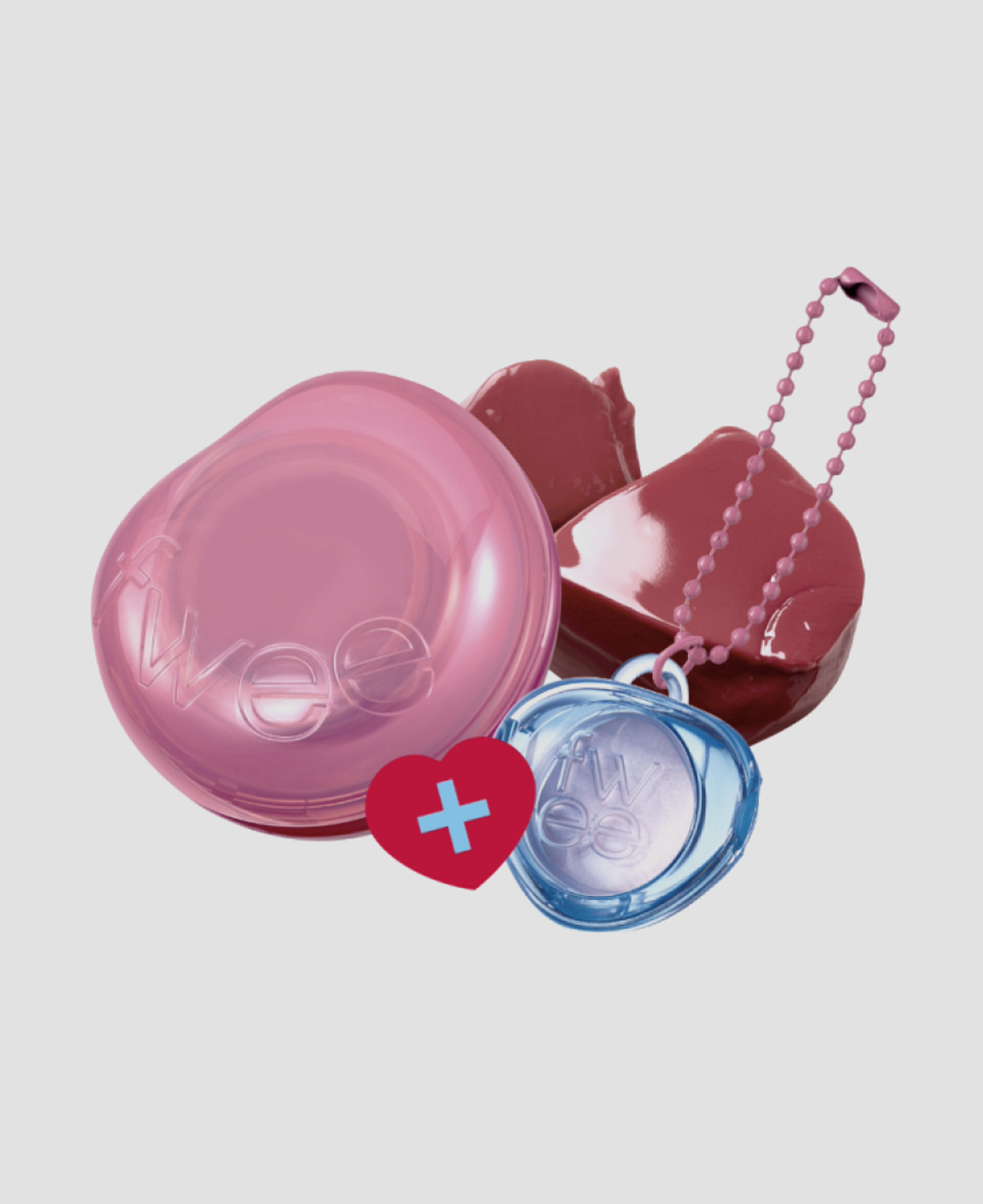 Желе для губ и щек с брелоком Fwee Rosy Glaze Keyring Set 