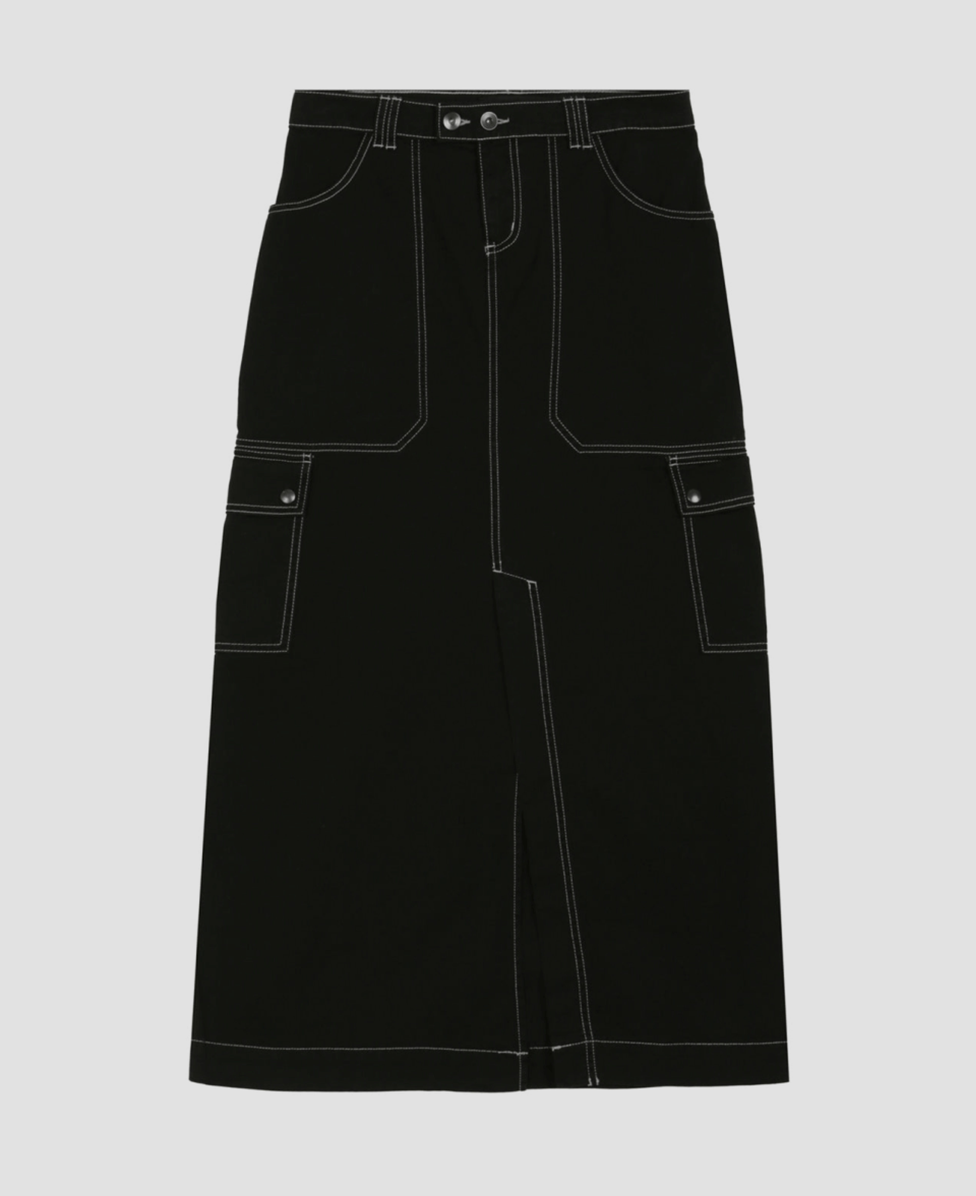 Юбка Minga London Black Cargo Maxi Skirt With Contrast Stitch